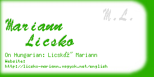 mariann licsko business card
